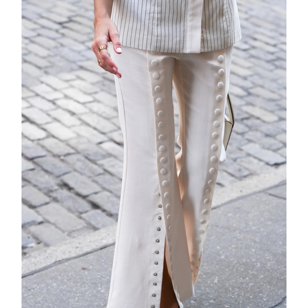 Yellow The Label Fabio Linen Snap Trousers - Picture 6 of 12